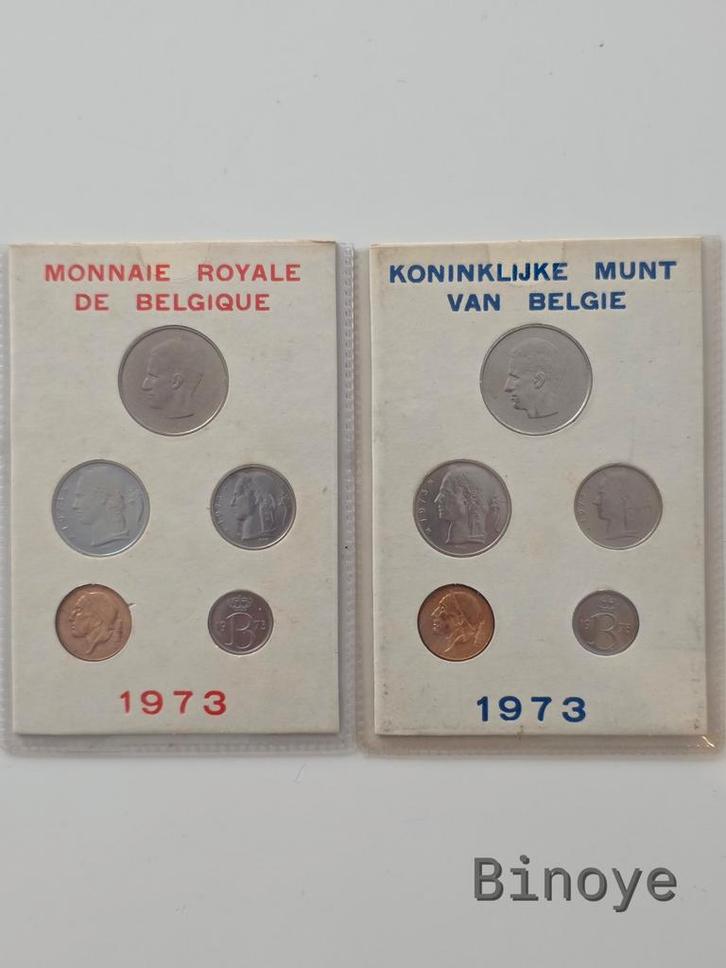 Belgique 1973 – Série FDC – FR & NL – 5 pièces, Postzegels en Munten, Munten | België, Setje, Ophalen of Verzenden