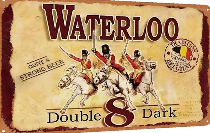 Metalen reclamebord Waterloo - retro vintage deco mancave, Verzamelen, Biermerken, Nieuw, Reclamebord, Plaat of Schild, Overige merken