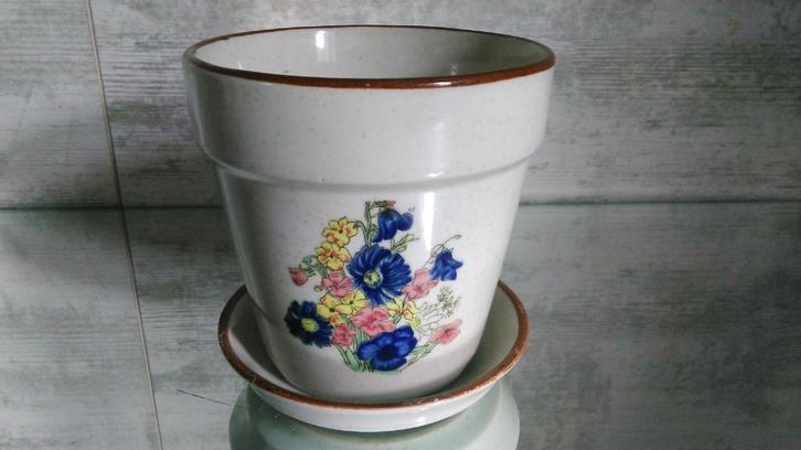 Vintage bloempot botanica porselein 12,50cm, Tuin en Terras, Bloempotten, Ophalen of Verzenden