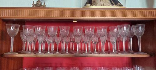 Set van 40+ kristallen glazen – geslepen vintage glaswerk –, Huis en Inrichting, Keuken | Servies, Gebruikt, Glas of Glazen, Overige stijlen