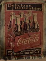 Zeer oud metalen reclamebord Coca Cola, Ophalen of Verzenden, Gebruikt, Reclamebord