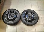 2 jantes Opel Corsa en tôle et 2 pneus été HANKOOK., Auto-onderdelen, Banden en Velgen, Ophalen, Gebruikt, 15 inch, 185 mm
