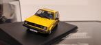 Volkswagen Golf mk1 geel met open dak,1:43 in vitrinedoosje, Ophalen of Verzenden, Zo goed als nieuw