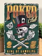 Metalen reclamebord Poker Club, Ophalen of Verzenden, Nieuw, Reclamebord