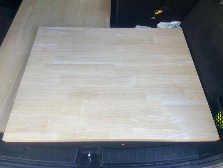 Werkblad Rubberwood 850x650x33, Doe-het-zelf en Bouw, Hout en Planken, Nieuw, Plank, Overige houtsoorten, Minder dan 200 cm, 25 tot 50 mm