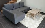 FRIHETEN IKEA Hoekslaapbank donkergrijs + tafel en tapijt, Huis en Inrichting, Slaapkamer | Slaapbanken, Ophalen, Grijs, Tweepersoons