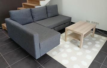 FRIHETEN IKEA Hoekslaapbank donkergrijs + tafel en tapijt beschikbaar voor biedingen