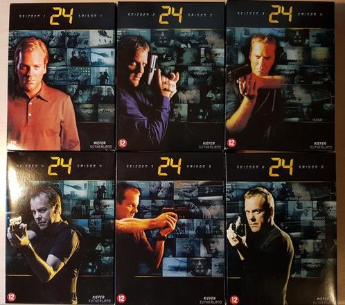 3 DVD-boxen van de tv-serie '24' met Kiefer Sutherland, CD & DVD, DVD | TV & Séries télévisées, Utilisé, Action et Aventure, À partir de 12 ans