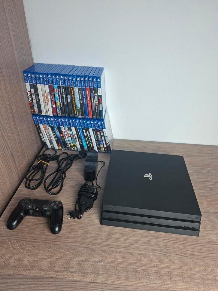 PS4 PRO 1 TB + Controller + oplader + 39 games, Games en Spelcomputers, Spelcomputers | Sony PlayStation 4, Gebruikt, Pro, 1 TB