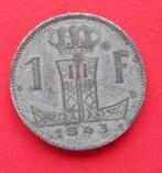 België 1 franc, 1943, Ophalen of Verzenden, Overig, Losse munt