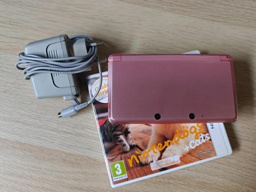 Pearl Pink 3DS Console + Nintendogs, Games en Spelcomputers, Spelcomputers | Nintendo 2DS en 3DS, Zo goed als nieuw, 3DS, Roze