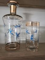 Vintage zwaluw drinkglazen laeken glas., Antiek en Kunst, Ophalen