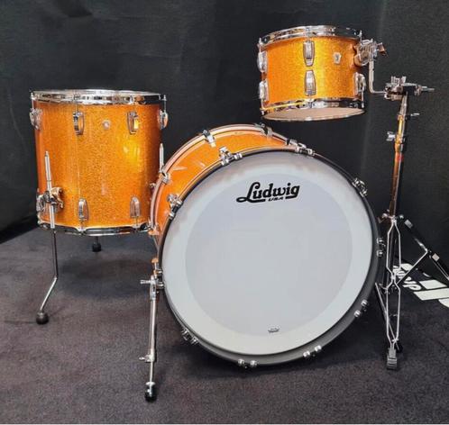 Ludwig Classic Maple Orange Sparkle + Ludwig Atlas-houder, Muziek en Instrumenten, Drumstellen en Slagwerk, Zo goed als nieuw