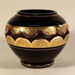 Vaas in Booms glas met verguld decor. hoogte: 15 cm.. doorsn, Antiek en Kunst, Ophalen of Verzenden