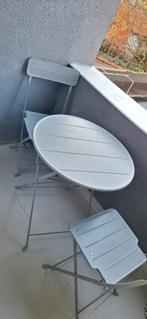 Petite table ronde de terrasse avec 2 chaises IKEA, Tuin en Terras, Tuintafels, Ophalen, Zo goed als nieuw, Rond, Metaal
