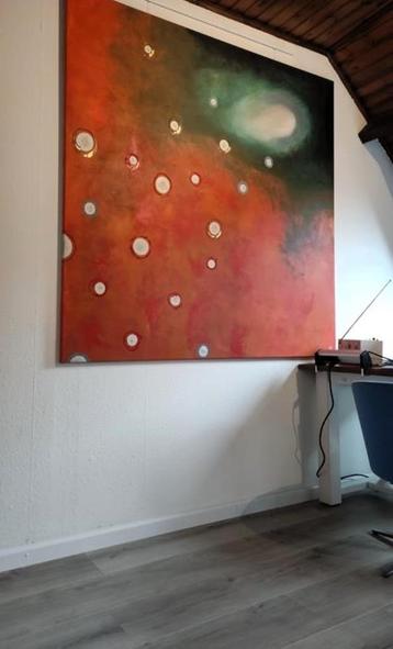 4 grote schilderijen 170cm x 170cm M.S. beschikbaar voor biedingen