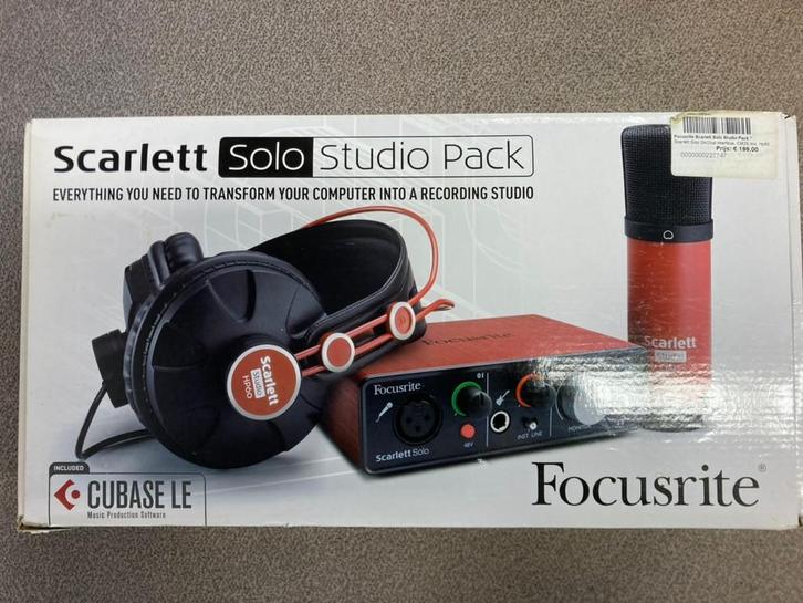 Focusrite Solo Studio Recording Pack - opname muziek, Muziek en Instrumenten, Midi-apparatuur, Zo goed als nieuw, Ophalen
