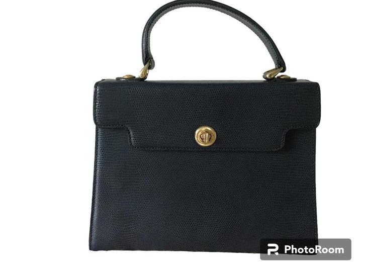 vintage lederen handtas Didier Lamarthe, Bijoux, Sacs & Beauté, Sacs | Sacs Femme, Comme neuf, Sac à main, Bleu, Enlèvement ou Envoi