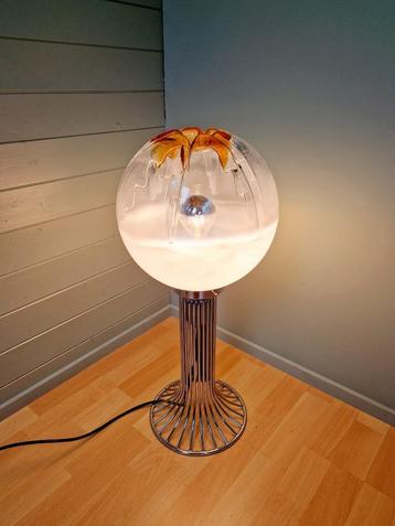 Lampadaire Mazzega en métal chromé et verre, années 60-70, Space Age, Italie, Enlèvement ou Envoi, ...
