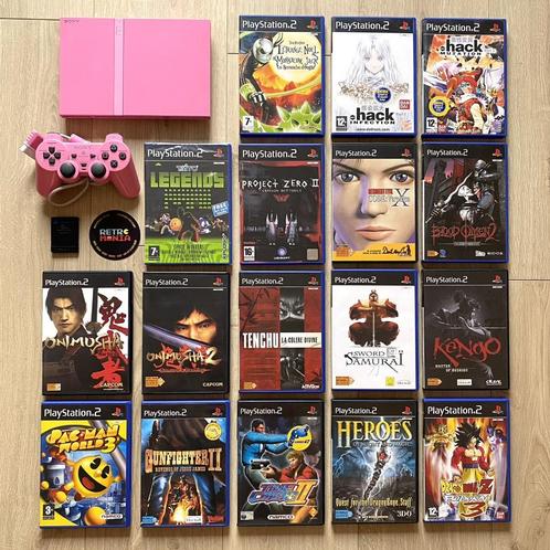 PlayStation 2 Pink Edition-console + games, Games en Spelcomputers, Games | Sony PlayStation 2, Zo goed als nieuw, Ophalen of Verzenden