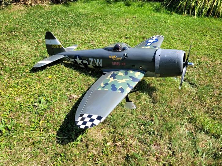 Avion warbirds P47  1.58 m, Hobby en Vrije tijd, Modelbouw | Radiografisch | Vliegtuigen, Gebruikt, Nitro, Ophalen