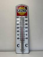 CASTROL oude emaille reclame thermometer, Verzamelen, Ophalen of Verzenden, Gebruikt, Reclamebord