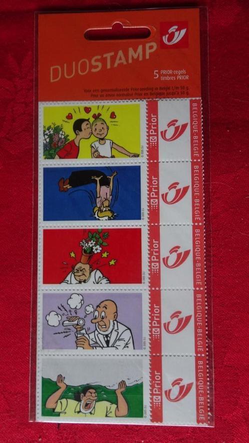 Pochette 5 timbres Prior - Bob et Bobette - Personnages, Collections, Personnages de BD, Neuf, Image, Affiche ou Autocollant, Bob et Bobette