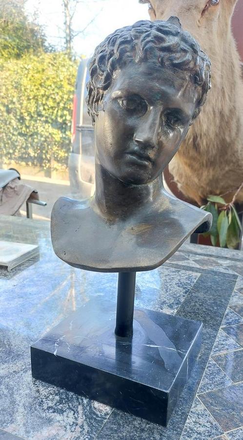 BRONZEN BEELD H:45 CM Op Marmeren Voet Te Koop INTERMASSA BV, Antiek en Kunst, Antiek | Brons en Koper, Ophalen