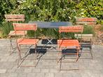 Vintage set oude tafel+stoelen brouwerij Haacht café bistrot, Ophalen, Gebruikt, Reclamebord, Plaat of Schild