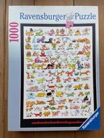 Puzzle 1000pièces "Onehundredandtwodogsandcats" Ravensburger, Comme neuf, 500 à 1500 pièces, Puzzle