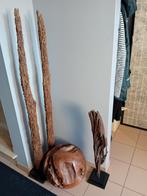 Teak bal  en hout sculpturen, Huis en Inrichting, Ophalen of Verzenden, Zo goed als nieuw