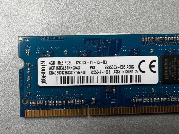 DDR3L SO-DIMM laptopgeheugen, Computers en Software, RAM geheugen, Gebruikt, Laptop, 4 GB, DDR3, Ophalen of Verzenden