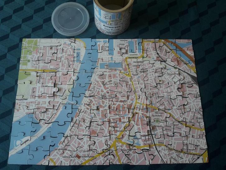 Magnetische puzzel met stratenplan van Antwerpen, 100 st., Hobby en Vrije tijd, Denksport en Puzzels, Nieuw, Legpuzzel, Minder dan 500 stukjes
