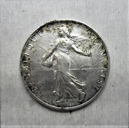 Zilveren munt Frankrijk 2 frank 1919 sower, Postzegels en Munten, Munten | Europa | Niet-Euromunten, Losse munt, Frankrijk, Zilver