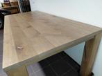 Massief eiken industriele eettafel, Ophalen, Zo goed als nieuw
