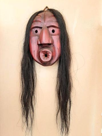 Authentiek Indiaans houten masker uit Canada beschikbaar voor biedingen