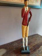 Vintage houten beeld Golfer, Ophalen of Verzenden