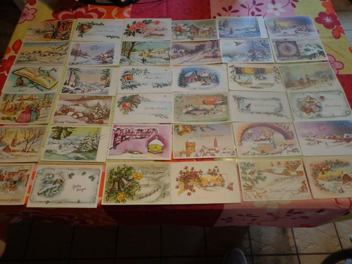 200 oude kerst-/ nieuwjaarskaarten, Verzamelen, Postkaarten | Themakaarten, Feest(dag), Ophalen of Verzenden