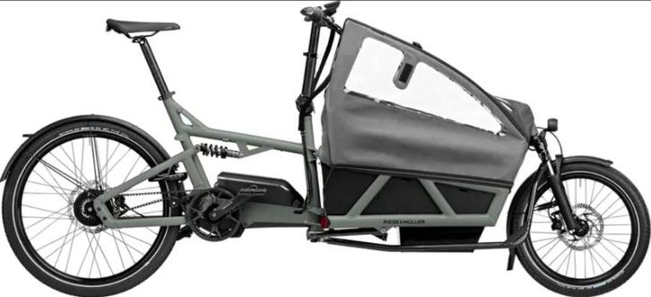 R&M Load 4 60 Vario Coal Grey Matt, Fietsen en Brommers, Fietsen | Bakfietsen, Nieuw, Overige merken, 1 kind, Elektrisch, Huif