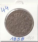 5 FR 1858 LEOPOLDI ZELDZAMER ZILVER, Postzegels en Munten, Munten | België, Ophalen of Verzenden, Zilver, Zilver