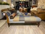 CHAIS LONGUE PATCHWORK / MULTICOLOR CHESTERFIELD TWEED STOF, Leer, Ophalen of Verzenden, Zo goed als nieuw