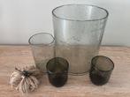 Bubble glas vazen set van 4, Ophalen, Nieuw