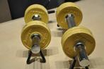 vintage dyomos halters, Sport en Fitness, Ophalen, Gebruikt, Halterset