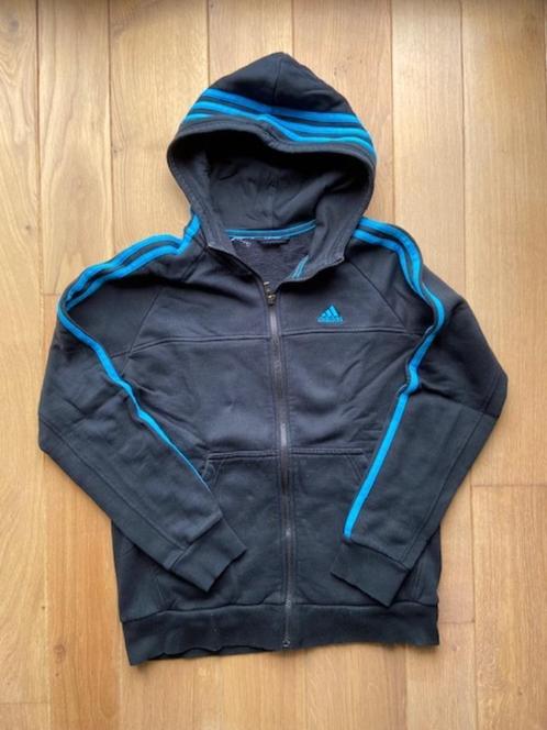 Sweat Adidas noir & turquoise avec capuche+ tirette 13-14ans, Enfants & Bébés, Vêtements enfant | Taille 164, Utilisé, Garçon ou Fille