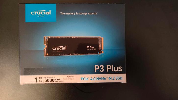 SSD Crucial P3 Plus 1 To (1TB) PCIe 4.0 NVMe M.2, Computers en Software, Harde schijven, SSD, Ophalen