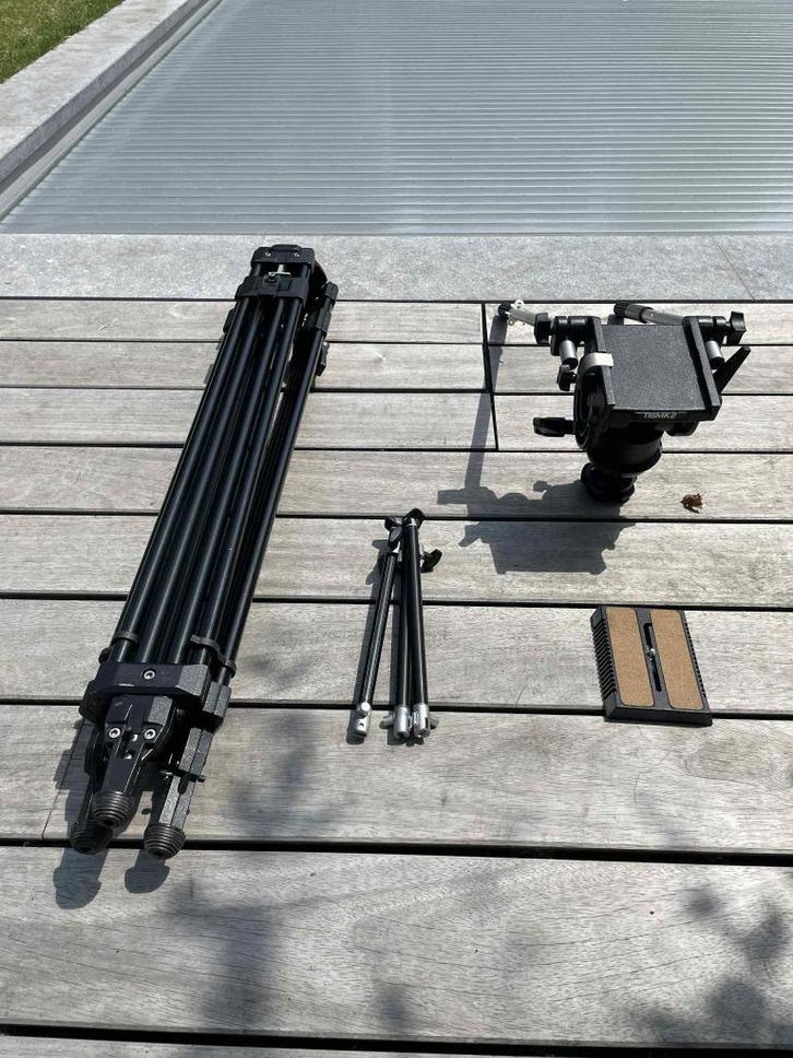 Manfrotto Professional Video Statiefset – Compleet, Audio, Tv en Foto, Fotografie | Statieven en Balhoofden, Zo goed als nieuw