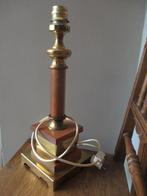 Grote ( zware) kolom tafellamp, Enlèvement, Comme neuf, Bois, Moins de 50 cm