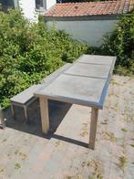 Table en inox et pierre bleue, Ophalen, Zo goed als nieuw, Rvs