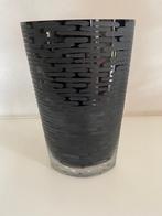 Zwarte vaas Leonardo, Zwart, Ophalen of Verzenden, Minder dan 50 cm, Glas