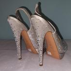 572C* Casadei - sexy zilveren sandalen met hoge hakken (35), Overige kleuren, Verzenden, Schoenen met hoge hakken, Gedragen